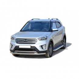 Защита ПОРОГОВ с алюм. листом (d63,5) Hyundai CRETA (арт. 2042 К)