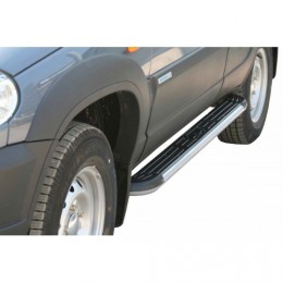 Пороги с пластиковой накладкой, 2123 "Шеви" RS, Niva Travel (арт. 0159 RS)