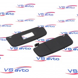 Козырьки противосолнечные 2190-8204010/11-20 с зеркалом черная кожа.Гранта, Калина1-2, Датсун) 