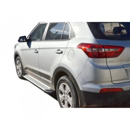Пороги «БУМЕР» алюминиевые с резинкой Hyundai CRETA (арт. 2057)