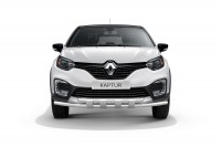 Защита переднего бампера двойная с пластинами Ø63/63мм (НПС) RENAULT Kaptur 2016- (RKA220202)