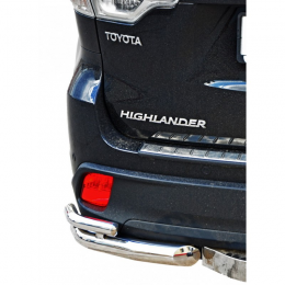 Защита ЗАДНЕГО БАМПЕРА «Уголки двойные» нерж. (d63,5) Toyota HIGHLANDER (арт. 1848 Н)
