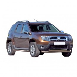 Защита порогов с алюм. листом, нерж. (d63,5) RENAULT DUSTER (арт. 1703 Н)