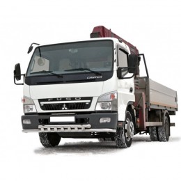 Защита переднего бампера «Труба двойная» нерж. Mitsubishi FUSO Canter (арт. 2025 Н)