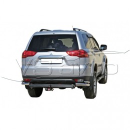Защита заднего бампера «Уголки двойные» нерж. (d.76) MITSUBISHI Pajero Sport (арт. 1714 Н)