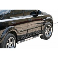 Защита ПОРОГОВ с проступью (d.76) KIA SORENTO LX (арт. 0627 К)