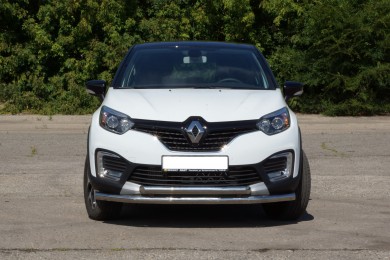 Защита переднего бампера двойная Ø63/63мм (НПС) RENAULT Kaptur 2016- (RKA220201)