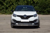 Защита переднего бампера двойная Ø63/63мм (НПС) RENAULT Kaptur 2016- (RKA220201)