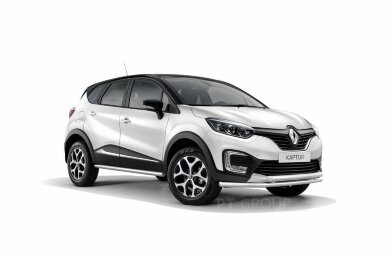 Защита порогов прямая Ø63мм (НПС) RENAULT Kaptur 2016- (RKA220301)