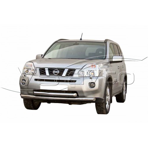 Защита ПЕРЕДА «Труба двойная» нерж. (d63,5) NISSAN X-trail (арт. 0647 Н)