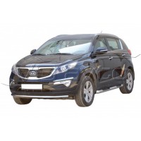 Защита ПОРОГОВ «Труба с проступью» (d.76) KIA SPORTAGE (арт. 0699К)