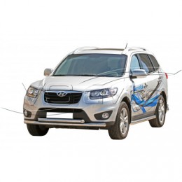 Защита ПОРОГОВ «Труба» нерж. (d.76) HYUNDAI Santa-Fe (арт. 1613 Н)