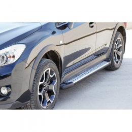 Пороги «БУМЕР» алюминиевые с резинкой Subaru XV (арт. 1787)