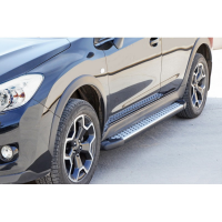 Пороги «БУМЕР» алюминиевые с резинкой Subaru XV (арт. 1787)