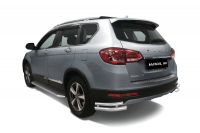 Защита заднего бампера двойная угловая Ø63/51мм (НПС) HAVAL H6 2014- (17010302)