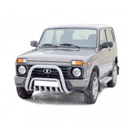 Защита переда «Низкая» (d63,5) и доп. защитой двигателя Urban 4x4 нерж. (арт.1312)