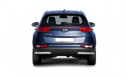 Защита заднего бампера угловая Ø63мм (НПС) KIA Sportage 2016-2018 (06040303)