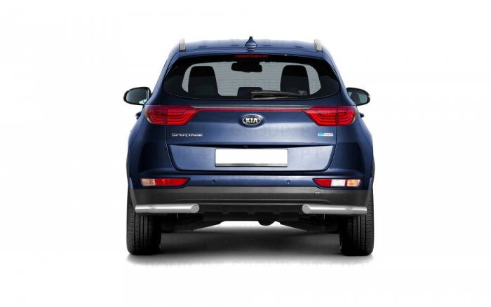 Защита заднего бампера угловая Ø63мм (НПС) KIA Sportage 2016-2018 (06040303)
