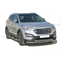 Защита ПОРОГОВ «Труба» нерж. (d.76) HYUNDAI Santa-Fe с 2012 (арт. 1706 Н)