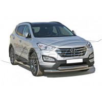 Защита ПОРОГОВ «Труба» нерж. (d.76) HYUNDAI Santa-Fe с 2012 (арт. 1706 Н)