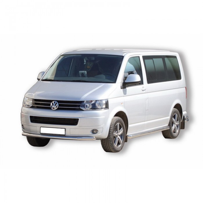 Защита ПЕРЕДА «Труба» d63,5 VOLKSWAGEN Transporter T5 НЕРЖ. (арт. 1609 Н)