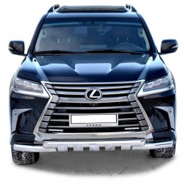 Защита ПЕРЕДА «Труба двойная ЛЮКС» d76 Lexus LX 450d окраш