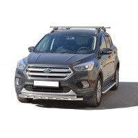 Защита ПОРОГОВ с алюм. листом (d63.5) Ford KUGA (арт. 1957 K)
