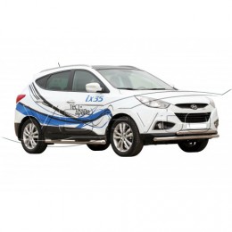 Защита ПЕРЕДА «Труба двойная» нерж. (d63,5) HYUNDAI IX35 (арт. 1626 Н)