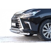Защита ПЕРЕДА «Труба двойная» (d.63,5) Lexus LX 450d (арт. 1901 К)
