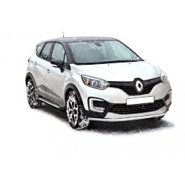 ПОРОГИ «БУМЕР» алюминиевые с резинкой Renault Kaptur (арт. 1978)