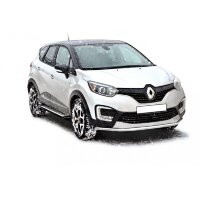ПОРОГИ «БУМЕР» алюминиевые с резинкой Renault Kaptur (арт. 1978)