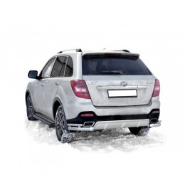 Защита ПОРОГОВ с алюм. листом, нерж. (d.63,5) Lifan X60 (арт. 2038 H)
