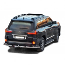 Защита ЗАДН. БАМПЕРА «Уголки двойные» d76\51 Lexus LX 450d нерж