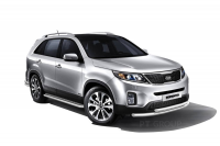Защита переднего бампера двойная Ø63/51мм (НПС) KIA Sorento 2014- 