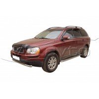 Защита ПОРОГОВ с алюм. листом нерж. (d63,5) VOLVO XC90 (арт. 1625 Н)