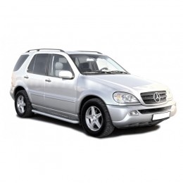 Защита ПОРОГОВ с алюм. листом, нерж. (d63,5) Mercedes-Benz ML_320/350 (арт. 1896 Н)