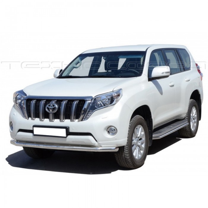 Защита ПЕРЕДА «Труба» нерж. (d63,5) Toyota LAND CRUISER PRADO 150 (арт. 1774 H)