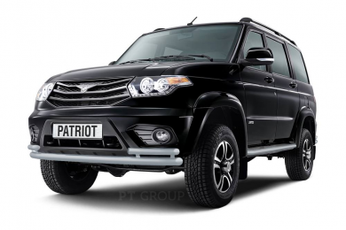 Защита переднего бампера двойная с углами Ø63/51мм (ППК) UAZ Patriot 2014- 