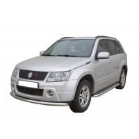 Защита ПОРОГОВ с алюм. листом (d63,5) SUZUKI Grand Vitara (арт. 0685 К)