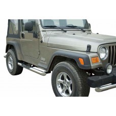 Защита ПОРОГОВ "Труба с проступью" нерж. (d.76) JEEP Wrangler (арт. 0633 Н)