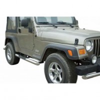 Защита ПОРОГОВ "Труба с проступью" нерж. (d.76) JEEP Wrangler (арт. 0633 Н)