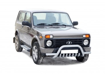 Защита переда Нива "Акула" с усами и доп.защитой двигателя d63.5 Lada 4x4 Urban (арт.0377)