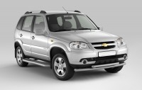 Защита порогов с алюм. фигурной площадкой Ø63мм (ППК) CHEVROLET Niva 2009-2020/ LADA Niva 2020-/ LADA Niva Travel 2021-