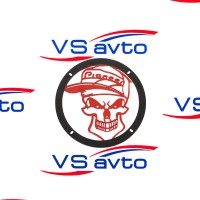 Грили двухслойные для динамиков 16 см VS-AVTO Череп красные