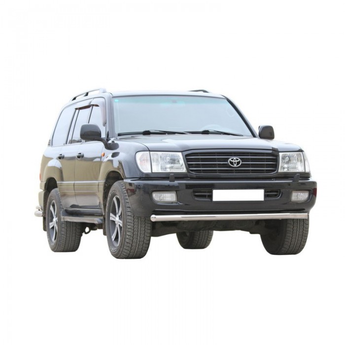 Защита ПЕРЕДА «Труба» нерж. (d63,5) TOYOTA Land Cruiser 100 (арт. 1639 Н)