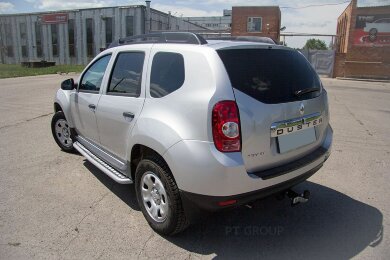 Защита порогов с алюм. площадкой Ø51мм (ППК) RENAULT Duster 2012-20/ NISSAN Terrano 2014-