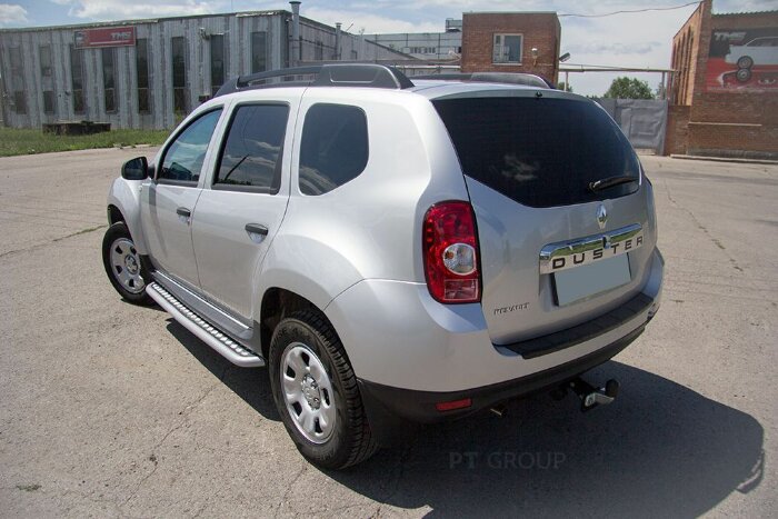 Защита порогов с алюм. площадкой Ø51мм (ППК) RENAULT Duster 2012-20/ NISSAN Terrano 2014-