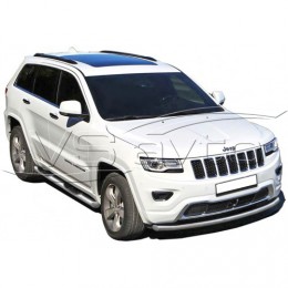 Защита ПОРОГОВ «Труба с проступью» нерж. (d.76) Jeep GRAND CHEROKEE (арт. 1772 Н)