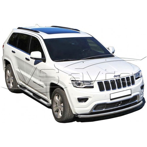 Защита ПОРОГОВ «Труба с проступью» нерж. (d.76) Jeep GRAND CHEROKEE (арт. 1772 Н)