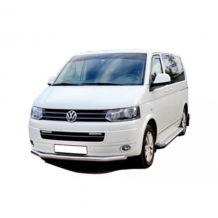 ПОРОГИ «БУМЕР» АЛЮМИНИЕВЫЕ С РЕЗИНКОЙ Volkswagen TRANSPORTER T5  (арт. 1798)